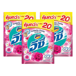 แอทแทค อีซี่ ผงซักฟอก สูตรมาตรฐาน แฮปปี้สวีท สีชมพู 250 ก. x 3