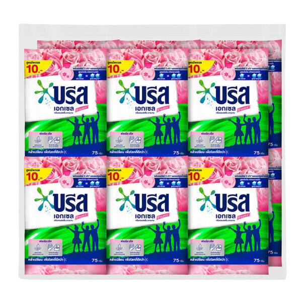 บรีสเอกเซล เอกเซล คอมฟอร์ท ผงซักฟอกสูตรเข้มข้น สีชมพู 75 มล. x 12
