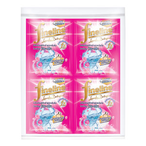 ไฟน์ไลน์ น้ํายาซักผ้าสูตรเข้มข้น สีชมพู 30 มล. x 12