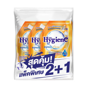 062 ไฮยีน เอ็กซ์เพิร์ทแคร์ น้ํายาปรับผ้านุ่ม สูตรเข้มข้นพิเศษ กลิ่นแฮปปี้ซันชายน์ 490 มล. x 2+1