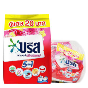 066 บรีส เพาเวอร์ ผงซักฟอกสูตรมาตรฐาน สวีทฟลาวเวอร์ สีชมพู 240 ก. x 4