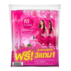 ไฮคลาส น้ํายาปรับผ้านุ่ม กลิ่นสวีท บลอสซั่ม 500 มล. x 3+1
