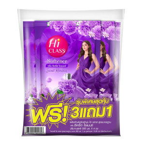 091 ไฮคลาส น้ํายาปรับผ้านุ่ม กลิ่นซีเคร็ตโรแมนซ์ 500 มล. x 3+1