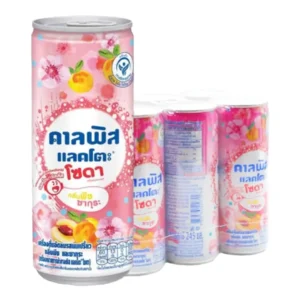1000005019 คาลพิส แลคโตะ โซดา น้ำอัดลมรสนมเปรี้ยว กลิ่นพีช ซากุระ 245 มล. x 6ชิ้น