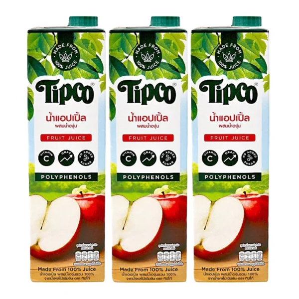 ทิปโก้ น้ำแอปเปิ้ลผสมน้ำองุ่น 100% 1ลx3ชิ้น