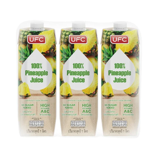 ยูเอฟซี น้ำสับปะรด 100% 1ลx3ชิ้น