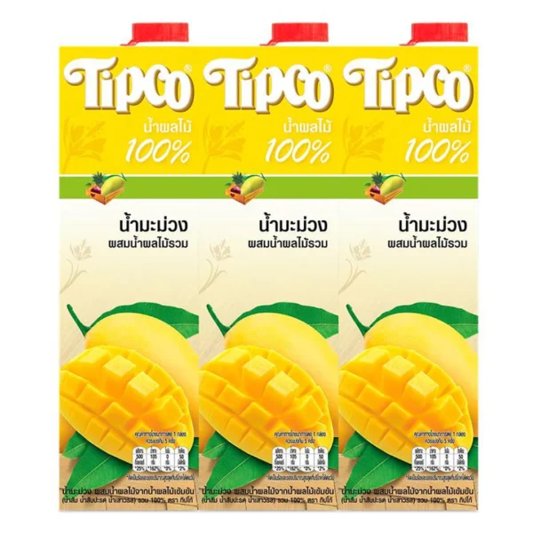 ทิปโก้ น้ำมะม่วงผสมน้ำผลไม้รวม 100% 1ลx3ชิ้น