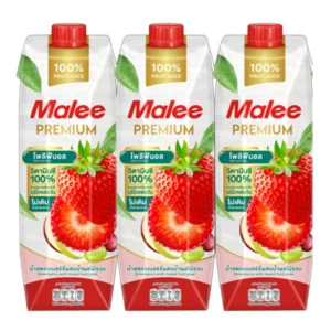 มาลี น้ำสตรอเบอร์รี่ ผสมน้ำผลไม้รวม 100% 1 ล. x 3ชิ้น