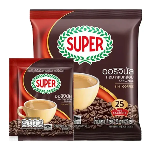 1000009719 ซุปเปอร์ กาแฟปรุงสำเร็จชนิดผง 3อิน1 ออริจินัล 425 ก. (17 ก. 25 ซอง)