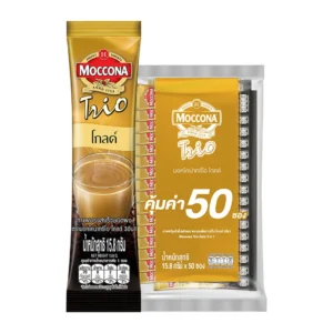 1000009767 มอคโคน่า กาแฟปรุงสำเร็จชนิดผง 3อิน1 ทรีโอโกลด์ 15.8 ก. 50 ซอง