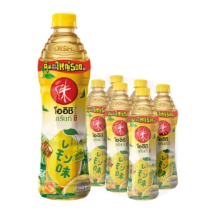 1000009916 โออิชิ ชาเขียวพร้อมดื่ม รสน้ำผึ้งผสมมะนาว 500 มล. x 6ชิ้น
