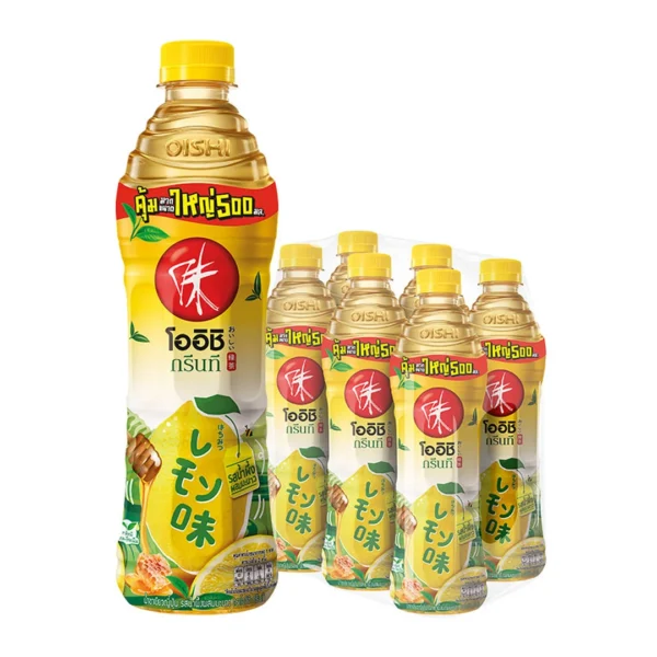 โออิชิ ชาเขียวพร้อมดื่ม รสน้ำผึ้งผสมมะนาว 500 มล. x 6ชิ้น