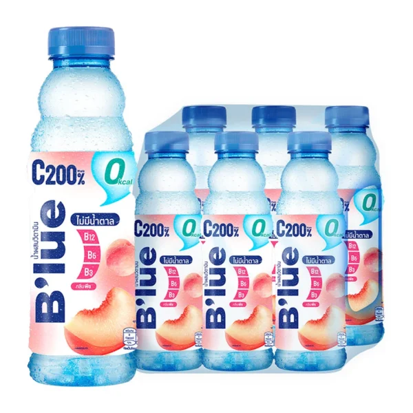 บลู น้ำผสมวิตามินบี+ซี กลิ่นพีช 500 มล. x 6ขวด