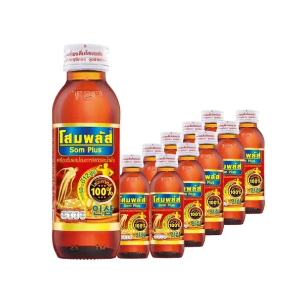 โสมพลัส เครื่องดื่มบำรุงกำลังผสมโสมเกาหลีแท้ 100% ขนาด 95 มล. x 10ขวด
