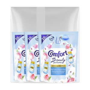 คอมฟอร์ท บิวตี้ เพอร์ฟูม น้ํายาปรับผ้านุ่ม กลิ่นแป้งเด็กและพีโอนีบริสุทธิ์ 110 มล. x 3