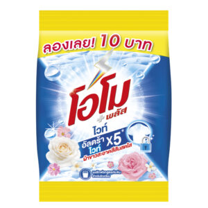 143 โอโม พลัส ผงซักฟอก ไวท์ 85 ก. x 12