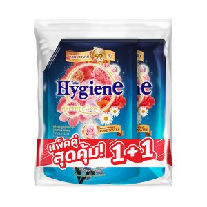 ไฮยีน เอ็กซ์เพิร์ท แคร์ น้ํายาปรับผ้านุ่ม สูตรเข้มข้นพิเศษ กลิ่นซันคิสบลูมมิ่ง อควา 1 ล. x 1+1