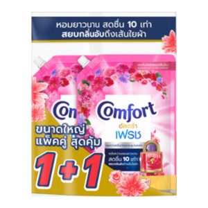 คอมฟอร์ท บิวตี้ เพอร์ฟูม น้ํายาปรับผ้านุ่ม กลิ่นอัลตร้าเฟรชสีชมพู 1 ล. x 1+1