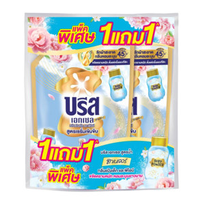 บรีส เอกเซล น้ํายาซักผ้าสูตรเข้มข้น กลิ่นแป้งเด็กและพีโอนี สีฟ้าอ่อน 1.2 ล. x 1+1