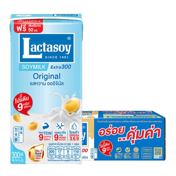 6761206874307-b516c84d-c24e-4b20-a123-aa495bceb7c1 แลคตาซอย นมถั่วเหลือง ยูเอชที รสหวาน 300 มล. x 36