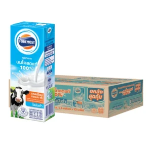 7078768771267-fc89abdf-19a8-49b3-95a7-c46536c19069 โฟร์โมสต์ นมโคแท้ 100% นมยูเอชที ไขมันต่ำ รสจืด 180 มล. x 48