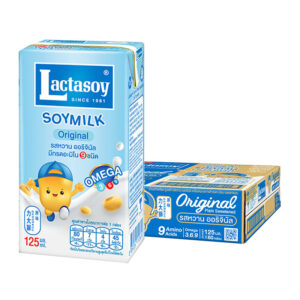 แลคตาซอย นมถั่วเหลือง ยูเอชที สูตรดั้งเดิม รสหวาน 125 มล. x 60