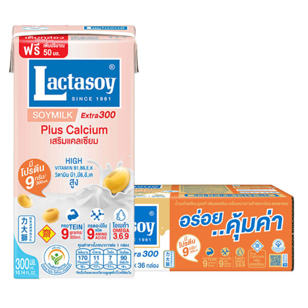 แลคตาซอย นมถั่วเหลือง สูตรเจ 300 มล. x 36