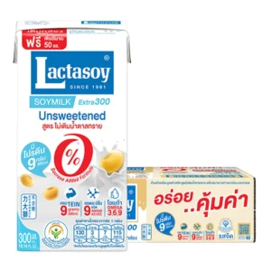 แลคตาซอย นมถั่วเหลือง รสจืด 300 มล. x 36