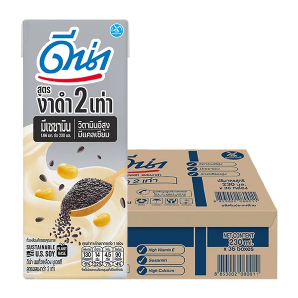 ดีน่า นมถั่วเหลือง ยูเอชที งาดำ 230 มล. X 36 กล่อง