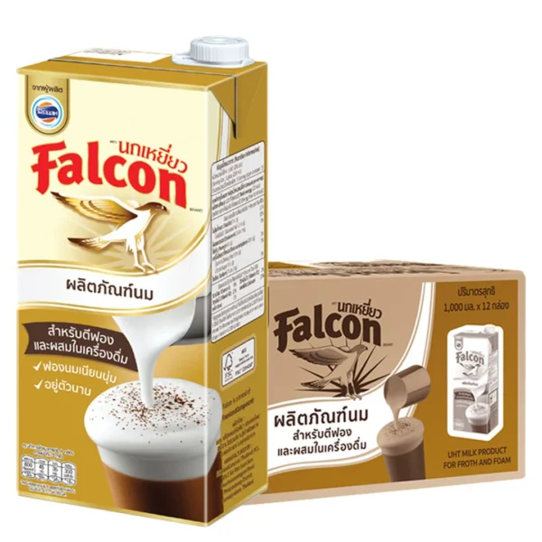 นกเหยี่ยว นมสำหรับตีฟอง 1 ล. x 12