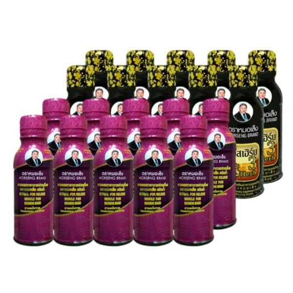 หมอเส็ง - [20 ขวด] เครื่องดื่มสมุนไพร [เอสเฮิร์บ3(10ขวด) + บรรเทาปวดเมื่อย(10ขวด)] เหมาะสําหรับสุภาพบุรุษ