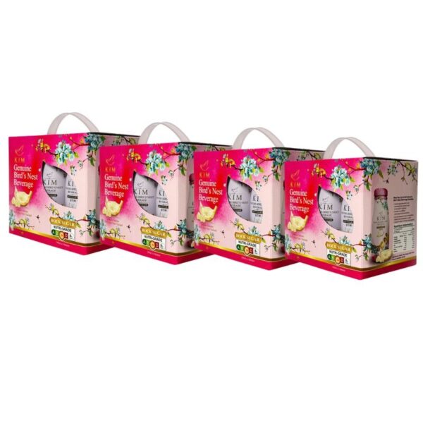 รังนกKIM 185ML. 4แพค(24ขวด) เครื่องดื่มรังนกกิม สูตรน้ําตาลกรวด 4