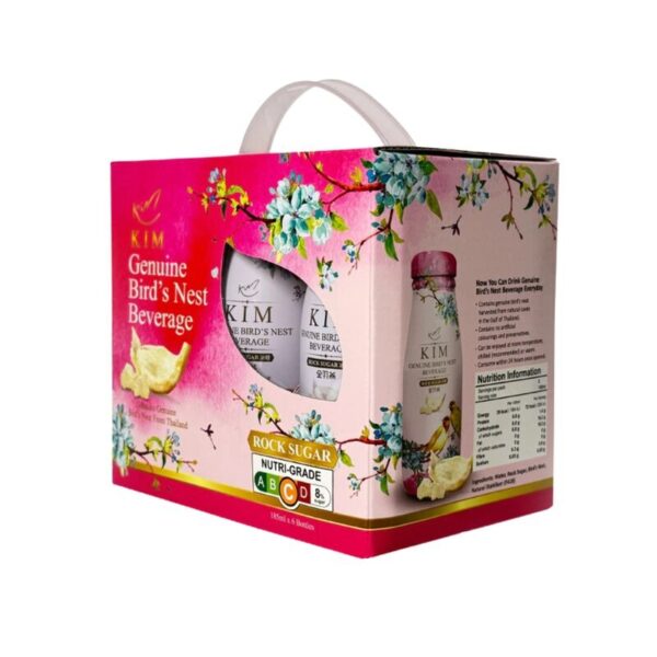 รังนกKIM 185ML. 1 แพค สูตรน้ําตาลกรวดแพค 6 ขวด