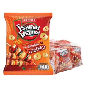 makro-snack-0101 โรลเลอร์ โคสเตอร์ มันฝรั่งโรลเลอร์ รสเอ็กซ์ตร้าบาร์บีคิว 12 ก. x 12