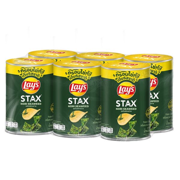 makro-snack-0104 เลย์ สแตคส์ มันฝรั่งแผ่นทอดกรอบ รสโนริสาหร่าย 42 ก. x 6
