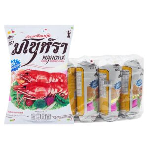 makro-snack-0109 มโนห์รา ข้าวเกรียบกุ้งทอด 75 ก. x 4