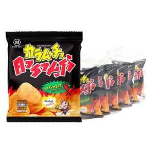 makro-snack-0111 คารามูโจ้ แผ่นเรียบ ฮ๊อตชิลลี่ 18 กรัม x 6 ถุง