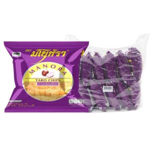 makro-snack-0115 มโนห์รา ข้าวเกรียบทอด รสเผือก 10 ก. x 12