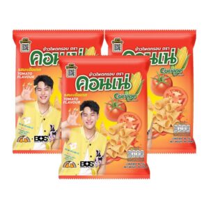 makro-snack-0121 คอนเน่ ข้าวโพดอบกรอบ รสมะเขือเทศ 46 ก. x 3
