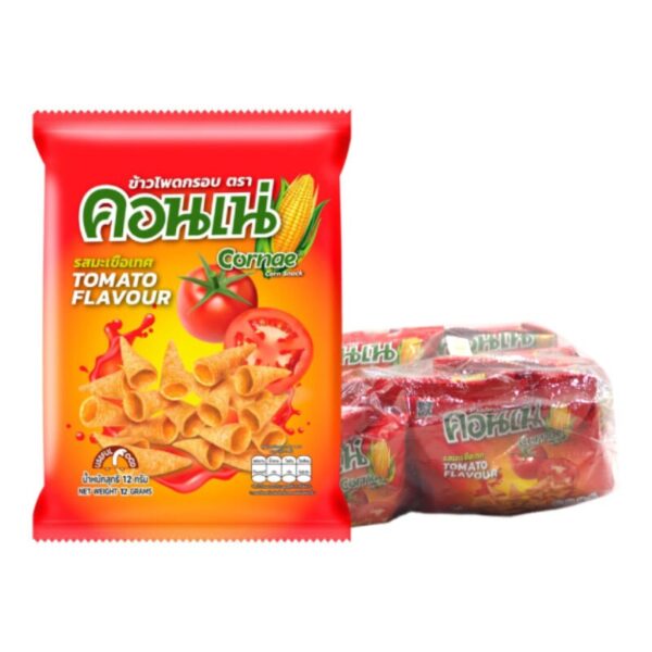 makro-snack-0128 คอนเน่ ข้าวโพดอบกรอบ รสมะเขือเทศ 11 ก. x 12