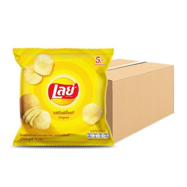 makro-snack-0133 เลย์ มันฝรั่งแท้ทอดกรอบ คลาสสิค รสมันฝรั่งแท้ 13 ก. x 144
