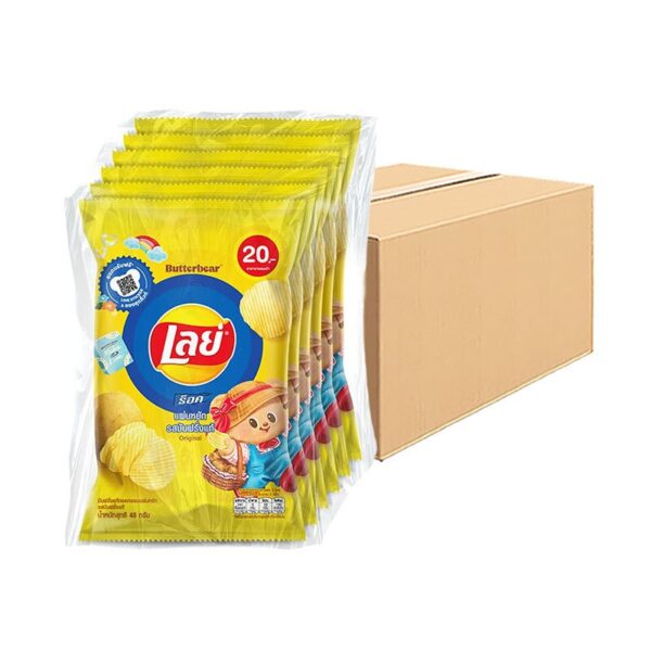 makro-snack-0141 เลย์ ร็อค มันฝรั่งแท้ทอดกรอบ รสเกลือ 48 ก. x 48