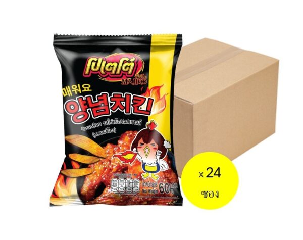 โปเตโต้ เมจิโกะ POTATO MAJIKO ข้าวเกรียบ ไก่เผ็ดซอสเกาหลี(ยกลัง24ซองx60g)