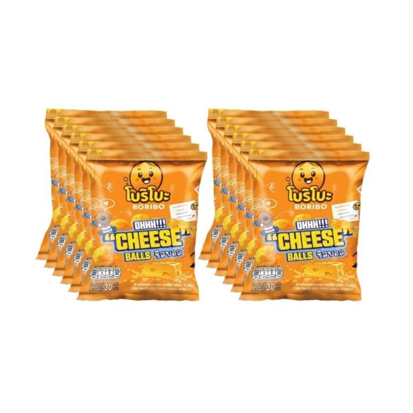 โบริโบะ ชีสบอล BORIBO ขนมข้าวโพดกรอบ 30 กรัม | Cheese ball  ยกโหล12ซอง