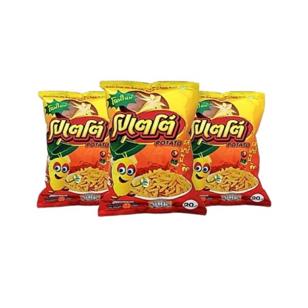 โปเตโต้ POTATO ขนมขบเคี้ยว (3ซอง x 60g) แป้งมันฝรั่งทอดกรอบ รสบาร์บีคิว