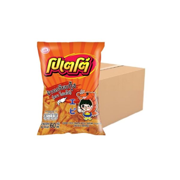 โปเตโต้ POTATO ข้าวเกรียบกุ้ง (ยกลัง24ซอง x 60g)