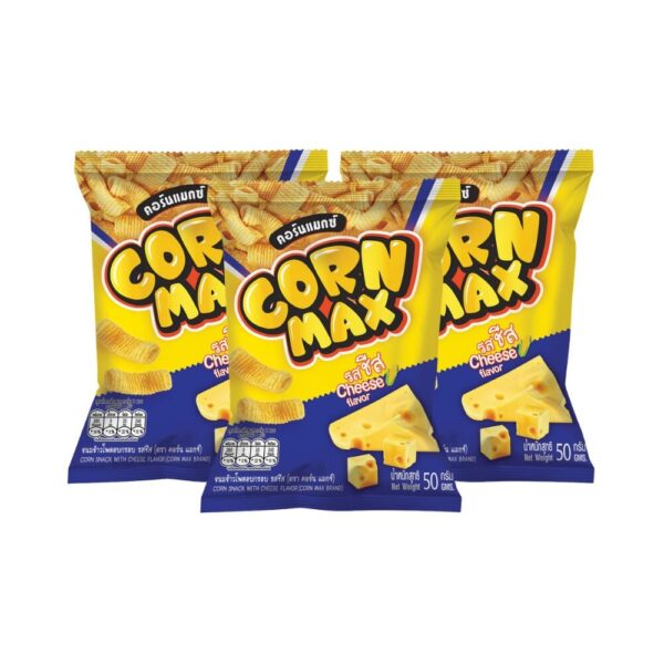 makro-snack-0166 ขนมข้าวโพดทอดกรอบ ตราคอร์นแมกซ์ CORNMAX รสข้าวโพดปิ้ง (3ซอง x 50g)