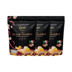 makro-snack-0186 CRUFF ครัฟ มันหลากสีทอดอบกรอบ รสชิลีแบล็คทรัฟเฟิล 75ก. x3