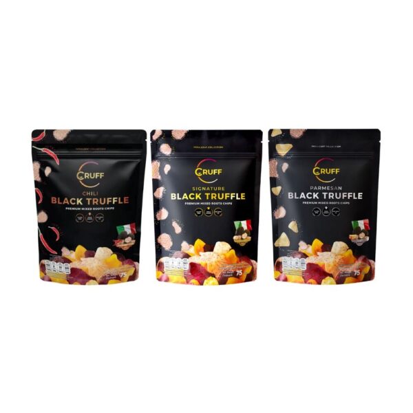 CRUFF Truffle Trio Set ครัฟ มันหลากสีทอดอบกรอบ เซทรวมรสชาติทรัฟเฟิล 75ก. คละรส x3 ซอง