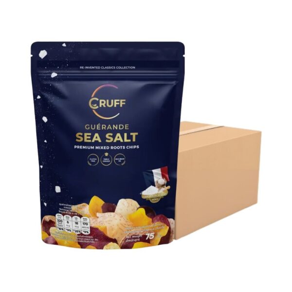 makro-snack-0192 CRUFF ครัฟ มันหลากสีทอดอบกรอบ รสเกลือทะเลเกรฮองเด 75ก. x24